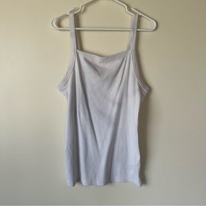 Square Neck White Cotton Tank